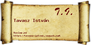 Tavasz István névjegykártya